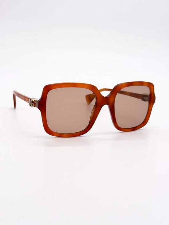 NEW GUCCI SUNGLASSES GG1070S 002 HAVANA OVERSIZED WOMEN GUCCI EYEWEAR main image 6